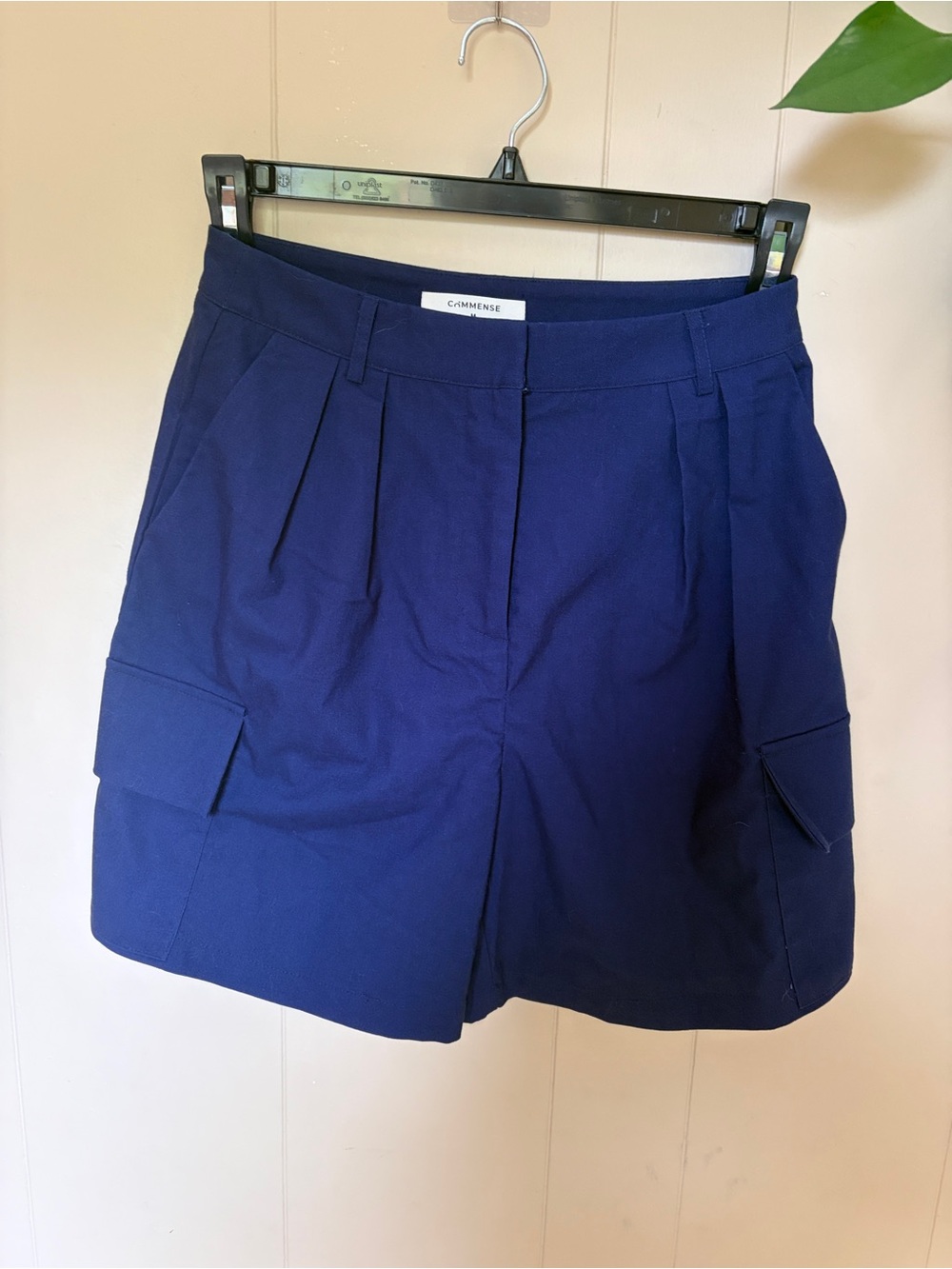 Commense Navy High-Waist Cargo Shorts